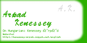 arpad kenessey business card